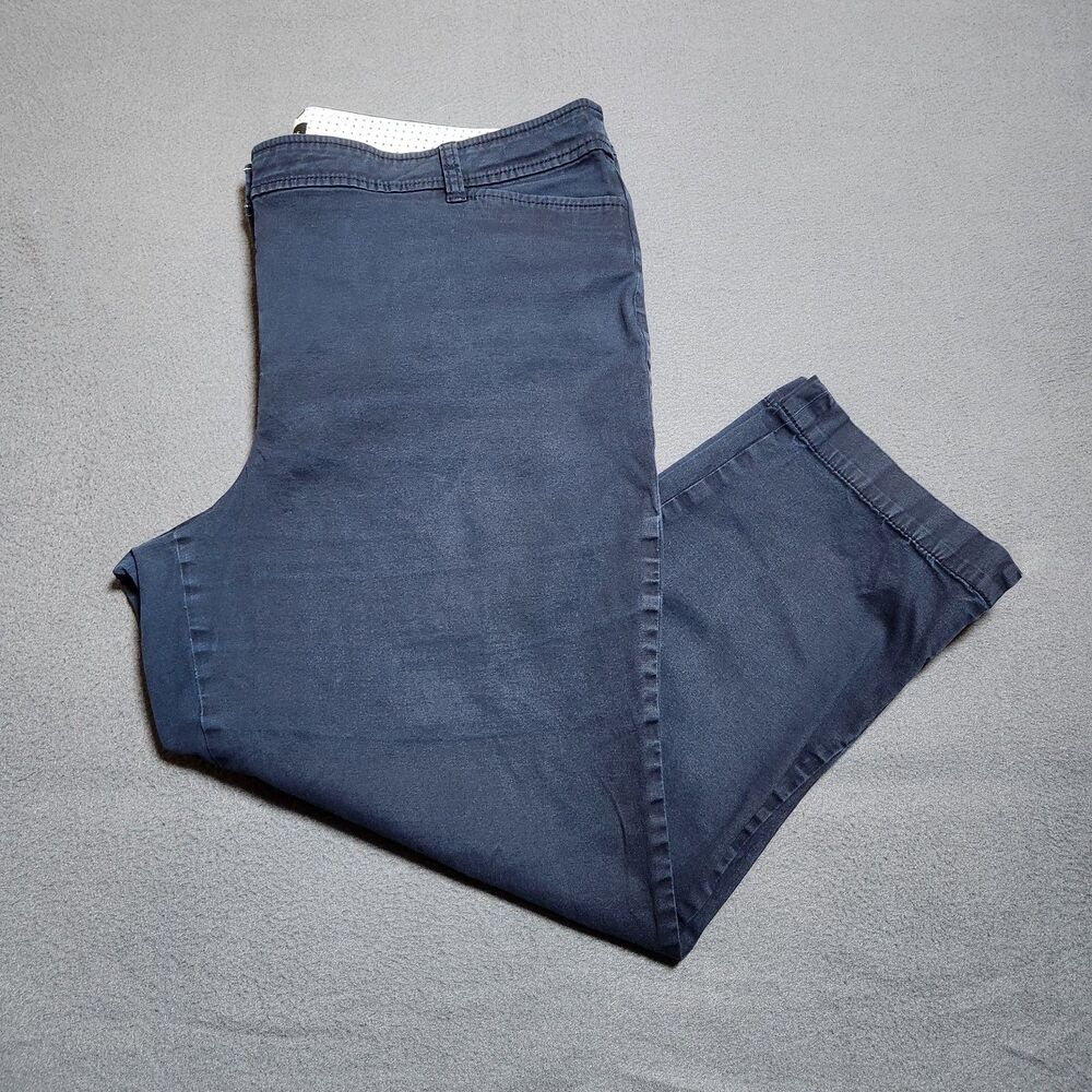 Talbots Chino Pants Women 18 Navy High Rise Perfect Crop